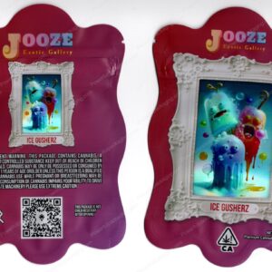 Jooze Exotic Gallery Ice Gusherz 3.5 Mylar Shaped Bag Flower Packaging *Empty Bags* (CaSupply) (#C2S)