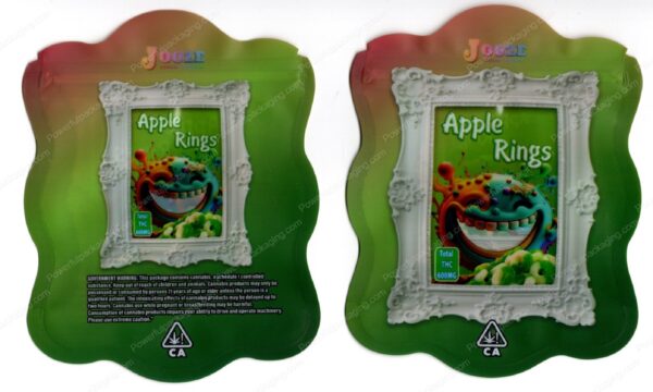 Jooze Exotic Gummies Apple Rings 600mg Edible Mylar Shaped Bag Packaging *Empty Bags* (CaSupply) (#C2S)