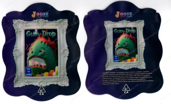 Jooze Exotic Gummies Gum Drop 600mg Edible Mylar Shaped Bag Packaging *Empty Bags* (CaSupply) (#C2S)