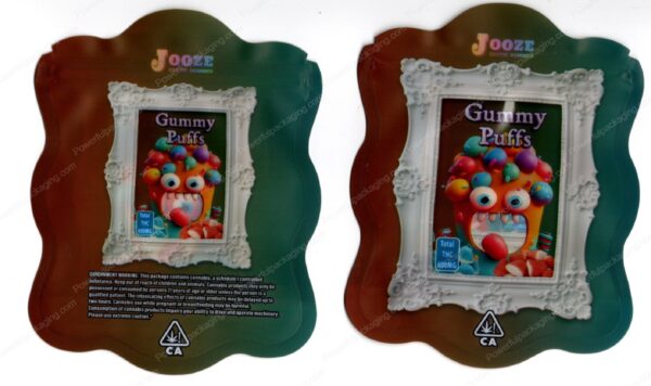 Jooze Exotic Gummies Gummy Puffs 600mg Edible Mylar Shaped Bag Packaging *Empty Bags* (CaSupply) (#C2S)