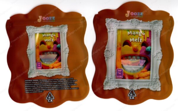 Jooze Exotic Gummies Mango Melt 600mg Edible Mylar Shaped Bag Packaging *Empty Bags* (CaSupply) (#C2S)
