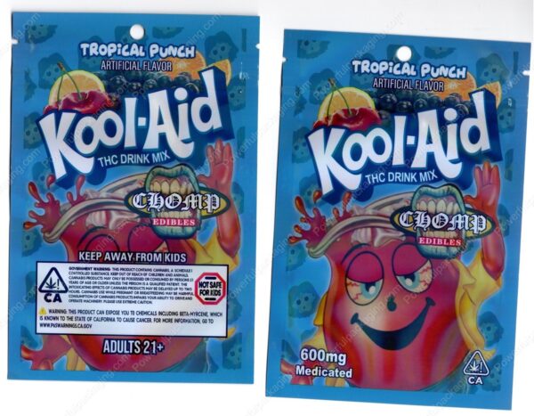 Kool-Aid Tropical Punch THC Drink Mix 600mg Edible Mylar Bag Packaging *Empty Bags* (CaSupply) (#C3S)