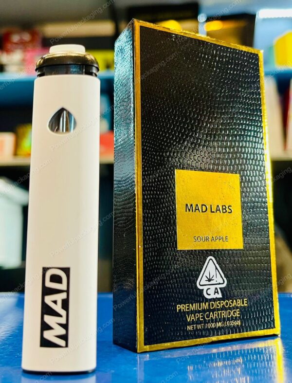 MAD LABS Disposable Vape 1000MG (Sour Apple) Complete Set *Empty Packaging*
