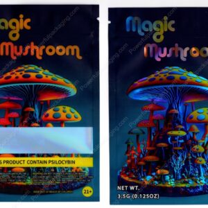 Magic Mushroom Version-6 Psilocybin Reflective Mushroom Packaging Mylar Bag  *Empty Bags* (CaSupply) (#C3S)