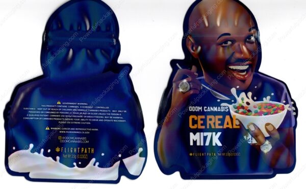 Odom Cannabis Cereal Milk Mylar Shaped 3.5 Bag Flower Packaging *Empty Bags* (#C2S)