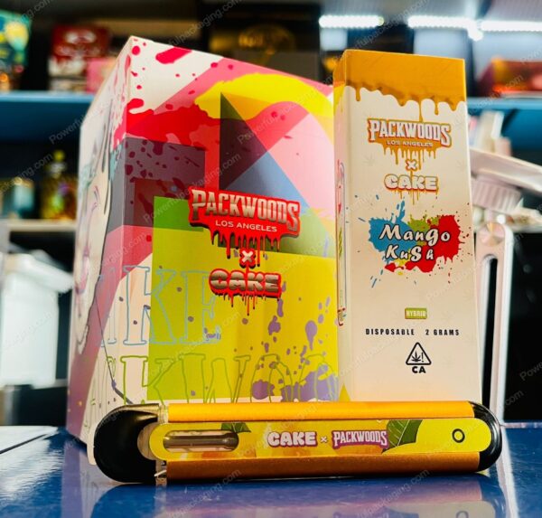 Packwoods X Cake Disposable (Mango Kush) 2Gram Complete Set *Empty Packaging*