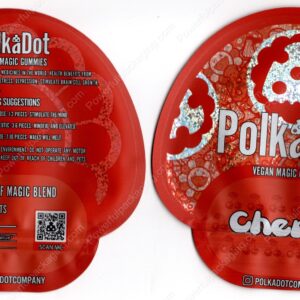Polkadot Cherry Vegan Mushroom Gummies 4Gram Edible Mylar Shaped Bag Packaging *Empty Bags* (CaSupply) (#C3S)