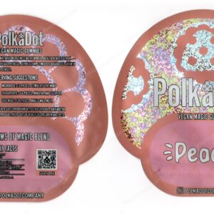 Polkadot Peach Vegan Mushroom Gummies 4G Edible Mylar Shaped Bag Packaging *Empty Bags* (#C1)
