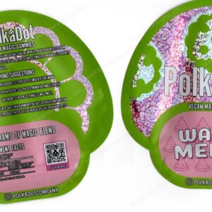 Polkadot Water Melon Vegan Mushroom Gummies w/ Display Case 4G Edible Mylar Shaped Bag Packaging *Empty Bags* (#C1)