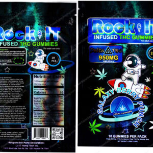 Rock It : Galaxy Berry Punch Infused THC Gummies Delta-8 Packaging 3.5 Mylar Bag *Empty Bags* (#DeltaC)