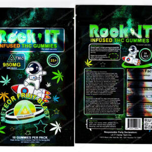 Rock It : Meteor Fruit Blast Infused THC Gummies Delta-8 Packaging 3.5 Mylar Bag *Empty Bags* (#DeltaC)