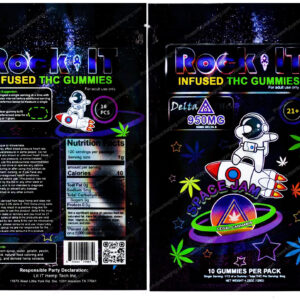 Rock It : Space Jam Infused THC Gummies Delta-8 Packaging 3.5 Mylar Bag *Empty Bags* (#DeltaC)