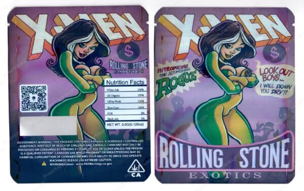 Rolling Stone Exotics X-Men Flower Packaging 3.5 Mylar Bag *Empty Bags* (CaSupply) (#C2S)