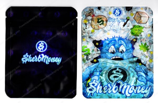 SherbMoney : Surprised Monster Reflective Flower Packaging 3.5 Mylar Bag *Empty Bags* (#C3)