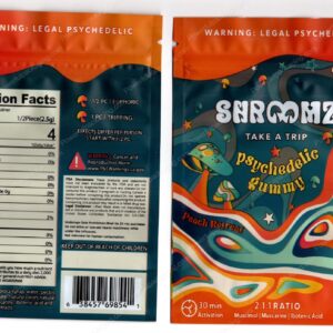 Shroomz Peach Retreat Psychedelic Mushroom Gummy Packaging 1200MG Mylar Bag  *Empty Bags* (CaSupply) (#C2S)