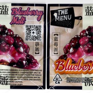 The Menu Blueberry Melt 3.5 Mylar Shaped Bag Flower Packaging *Empty Bags* (CaSupply) (#C1S)
