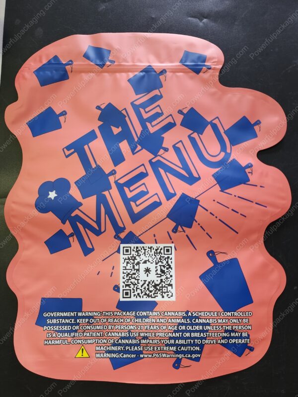 The Menu : Late Night Cravings Pound Bag Shaped Mylar 1lb Bag *Empty Bag* (CaSupply) - Image 2
