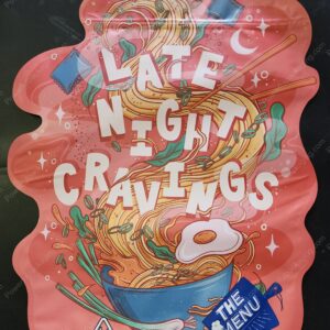 The Menu : Late Night Cravings Pound Bag Shaped Mylar 1lb Bag *Empty Bag* (CaSupply)
