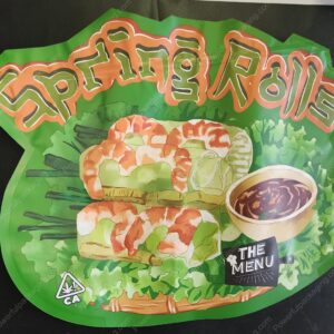 The Menu :  Spring Rolls Pound Bag Shaped Mylar 1lb Bag *Empty Bag* (CaSupply)