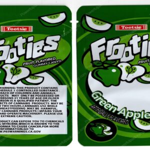 Tootsie Frooties Green Apple 600mg Edible Mylar Bag Packaging *Empty Bags* (CaSupply) (#C1S)