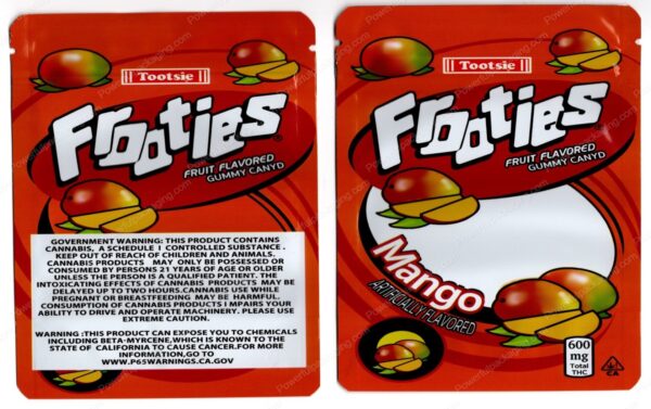 Tootsie Frooties Mango 600mg Edible Mylar Bag Packaging *Empty Bags* (CaSupply) (#C1S)