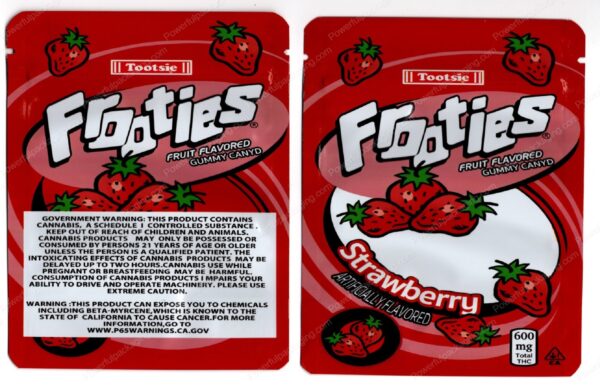 Tootsie Frooties Strawberry 600mg Edible Mylar Bag Packaging *Empty Bags* (CaSupply) (#C1S)