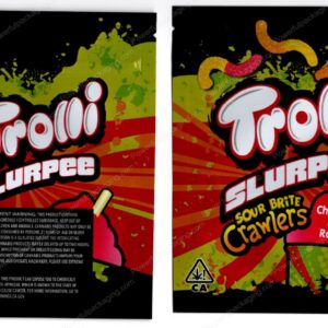 Trolli Slurpee Sour Brite Crawlers (Cherry,Cola,BlueRaspberry) Edibles THC Packaging Mylar Bag *Empty Bags* (#RC1)