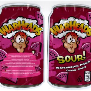 WARHEADS : Sour Watermelon Punch Rings Can 600mg THC Mylar Shaped Bag Edibles Packaging *Empty Bags* (#RC3)