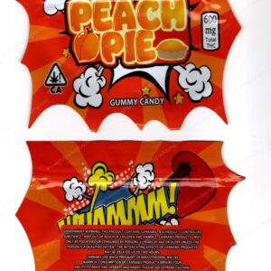 Whammm! Peach Pie Gummies 600mg Edible Mylar Shaped Bag Packaging *Empty Bags* (CaSupply) (#C2S)