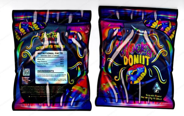 Wocky Donut 3.5 Mylar Shaped Bag Flower Packaging *Empty Bags* (CaSupply) (#C1S)