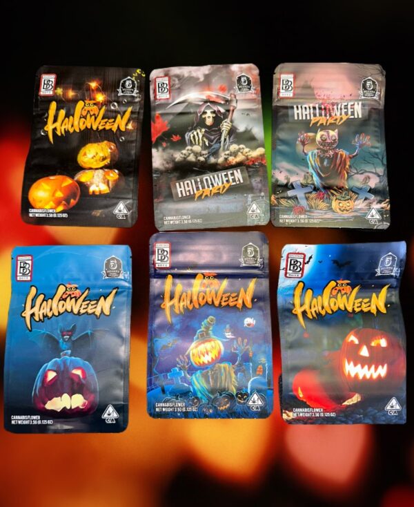 BACKPACK BOYZ : Halloween Bundle Mix Flower Packaging 3.5 Mylar Bag  *Empty Bags*