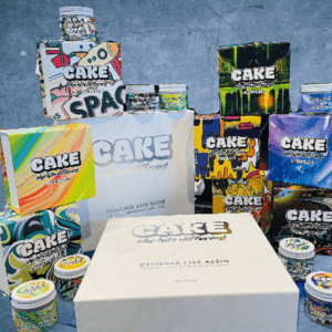 CAKE : LIVE RESIN Jar Packaging 16 Pack Set (Stickers,Jars,Lids) *Empty Packaging* (CAsupply)