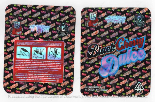 Black Cherry Dulce Backpack Boyz Flower Bag 3.5 Mylar Bag *Empty Bags* (#A5)