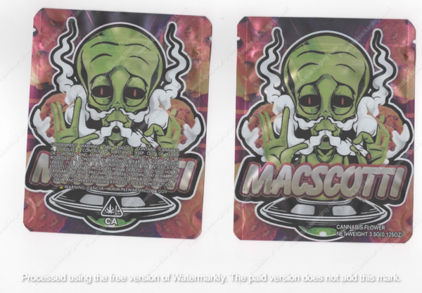 Macscotti Generic Flower Bag 3.5 Mylar Bag *Empty Bags* (#A6)
