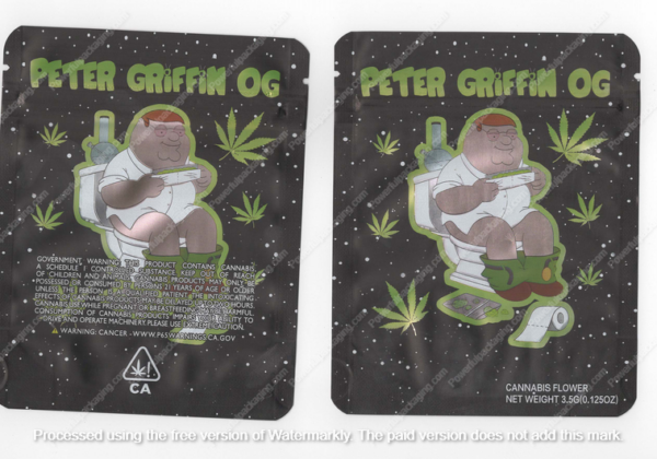 Peter Griffin OG Generic Flower Bag 3.5 Mylar Bag *Empty Bags* (#A6)