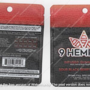 Sour Black Berry Lemonade 700 Full Spectrum Bites Mylar Bag Edibles Packaging *Empty Bags* (#Delta)