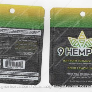 Sour Lemon Lime  700 Full Spectrum Bites Mylar Bag Edibles Packaging *Empty Bags* (#Delta)