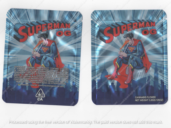Superman OG Generic Flower Bag 3.5 Mylar Bag *Empty Bags* (#A6)