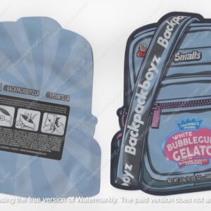 White Bubble Gum Smalls BackPackBoyz Flower Bag 3.5 Mylar Bag *Empty Bags* (#A3)