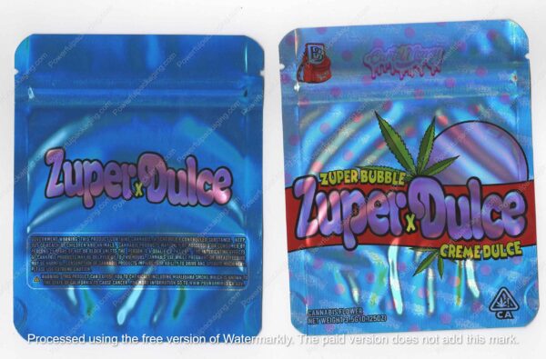 Zuper Bubble Zuper Dulce Creme Dulce Flower Bag 3.5 Mylar Bag *Empty Bags* (#A5)