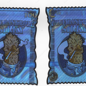 Blue Bankroll Silky Flower Packaging 3.5 Mylar Bag *Empty Bags* (CaSupply) (B1)