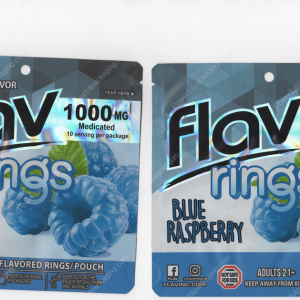 Blue Raspberry Rings Flav Mylar Bag Edibles Packaging *Empty Bags* (CaSupply) (B3)