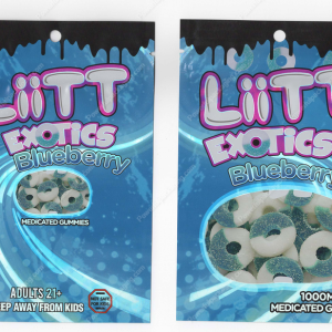 Blueberry Liitt Exotics Gummies Mylar Bag Edibles Packaging *Empty Bags* (CaSupply) (B3)