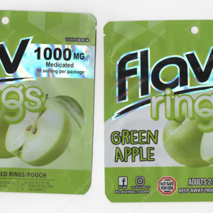 Green Apple Rings Flav Mylar Bag Edibles Packaging *Empty Bags* (CaSupply) (B3)