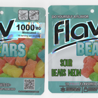 Sour Bears Neon Flav Mylar Bag Edibles Packaging *Empty Bags* (CaSupply) (B3)