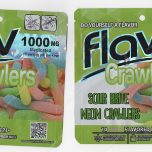 Sour Brite Neon Crawlers Flav Mylar Bag Edibles Packaging *Empty Bags* (CaSupply) (B3)