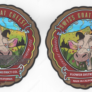 Swiss Goat Cheese Flower District Company Packaging 3.5 Mylar Bag *Empty Bags* (CaSupply) (B1)